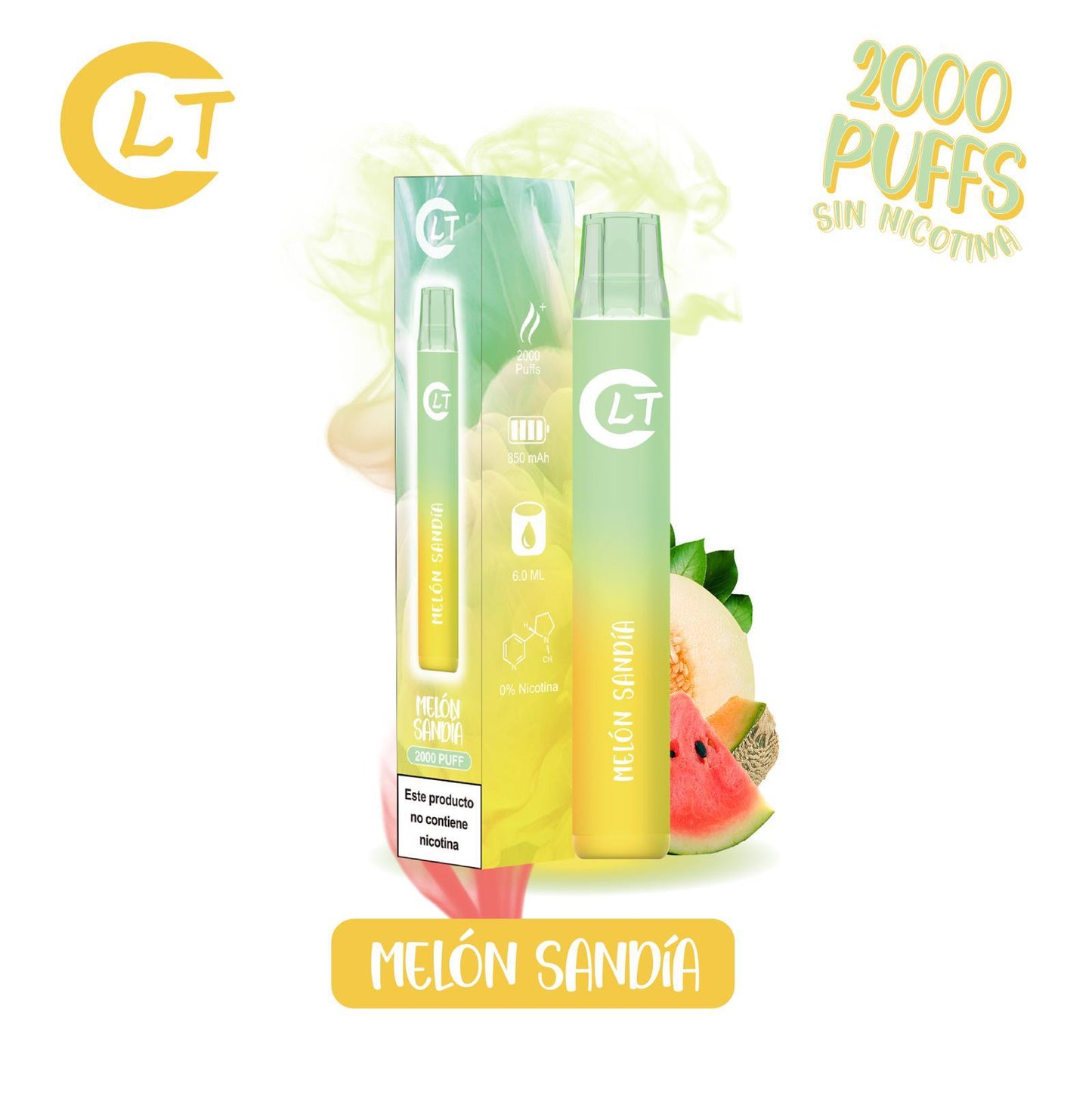 Vaper LT sin Nicotina Desechable Melón Sandia