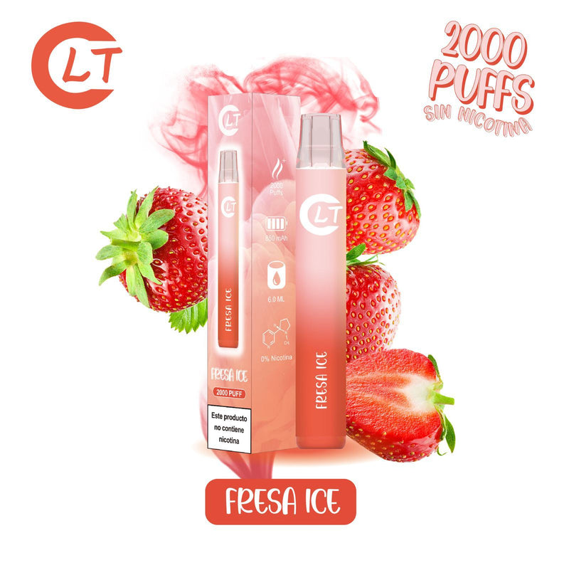 Vaper sin nicotina desechable LT fresa ice