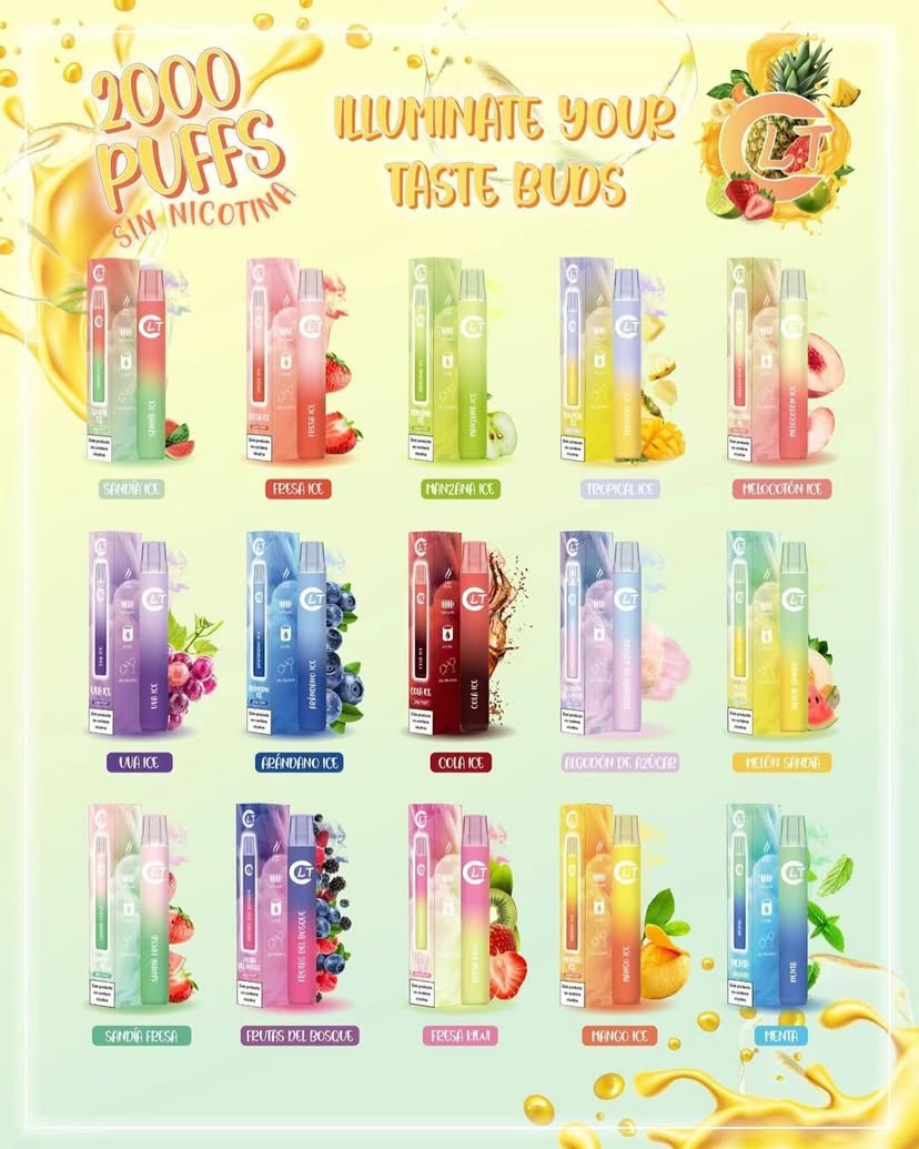 Vaper LT sin Nicotina Desechable Varios Sabores